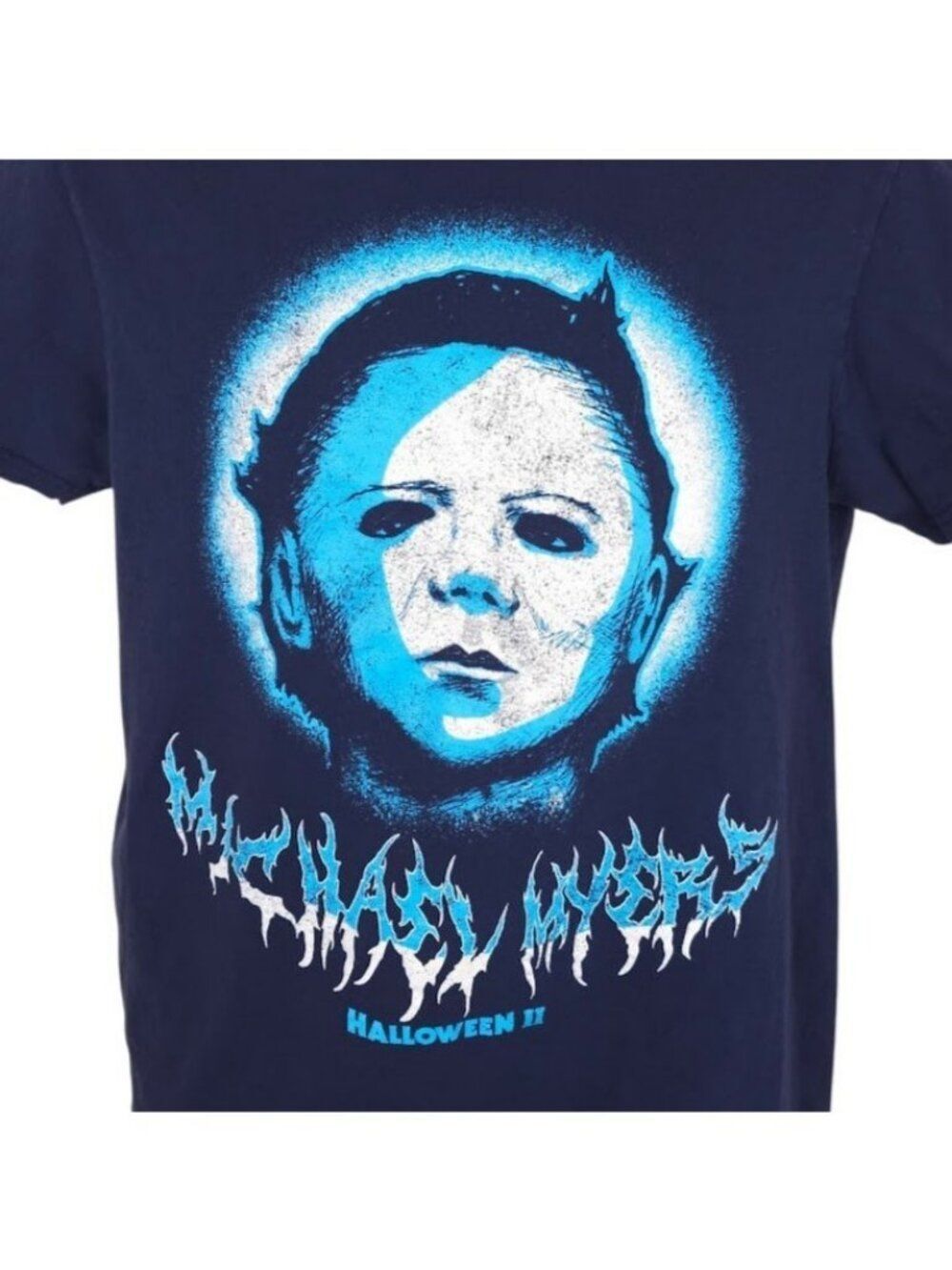 Halloween II T Shirt Mens Size Medium Blue Michael Myers Horror Movie Promo Tee